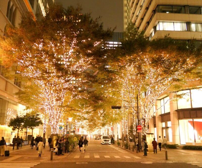 丸の内イルミネーション2018年11月中旬の様子
