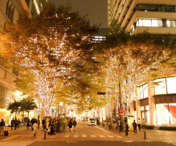 丸の内イルミネーション２０１８年１１月中旬の様子