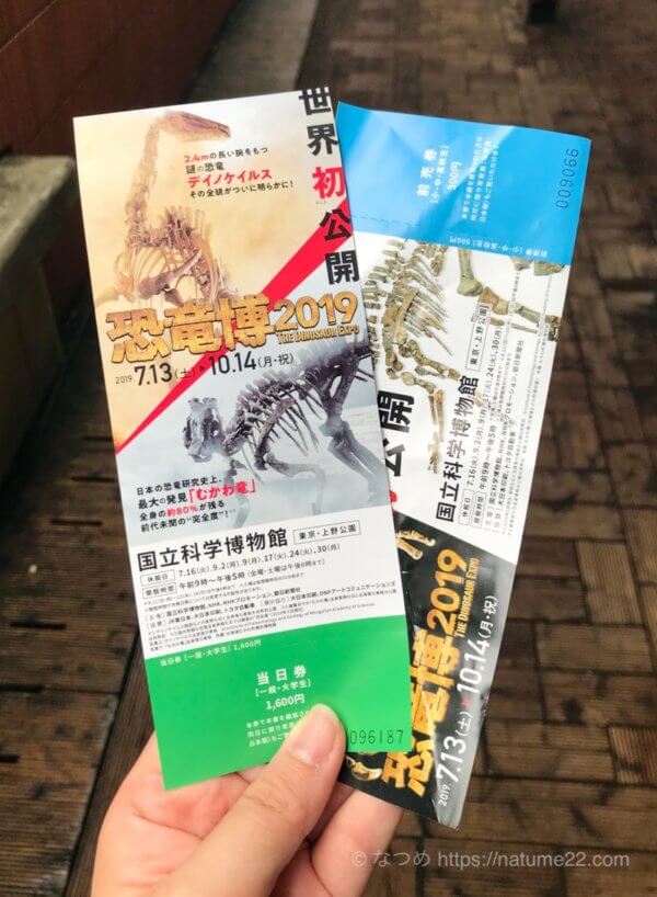 特別展「恐竜博2019」のチケット