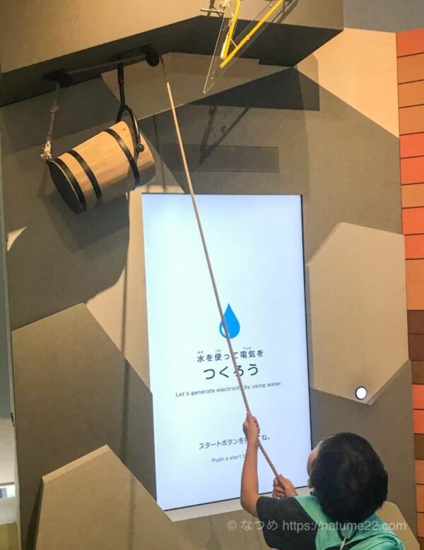 「でんき島の大冒険(METoA Ginza)」3階の展示、でんきを作るを体感